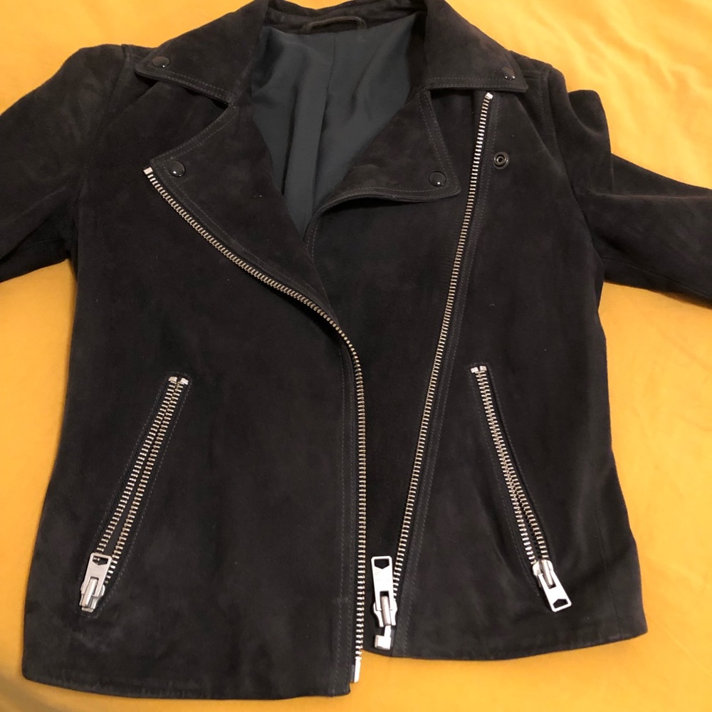 All Saints suede moto jacket